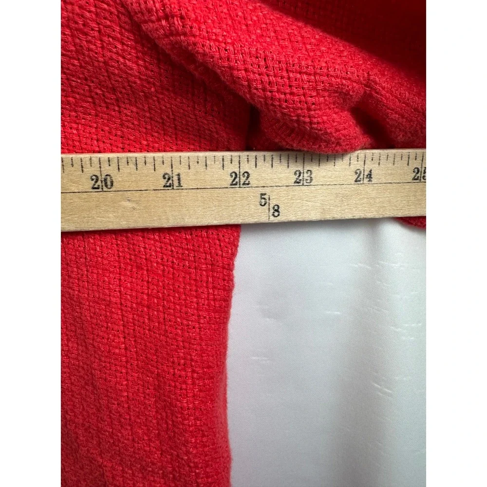 Willow Linen Top sz M/L Red 3/4 sleeve Boxy Lagenlook USA preppy minimalist - Picture 5 of 7